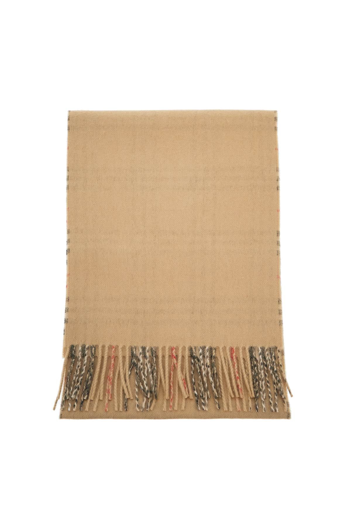 Reversible Cashmere Check Scarf  - Beige