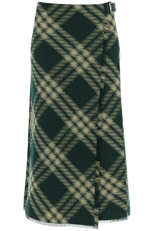 Maxi Kilt With Check Pattern  - Green