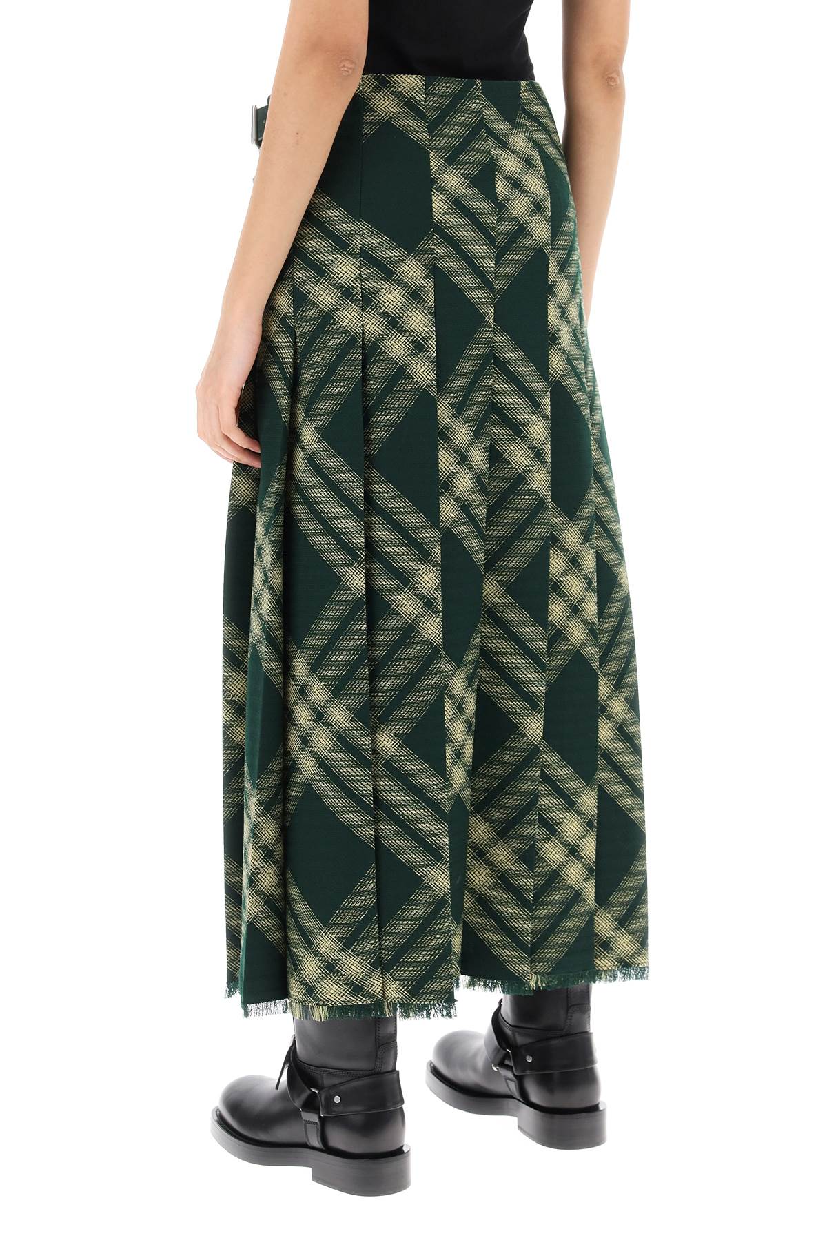 Maxi Kilt With Check Pattern  - Green