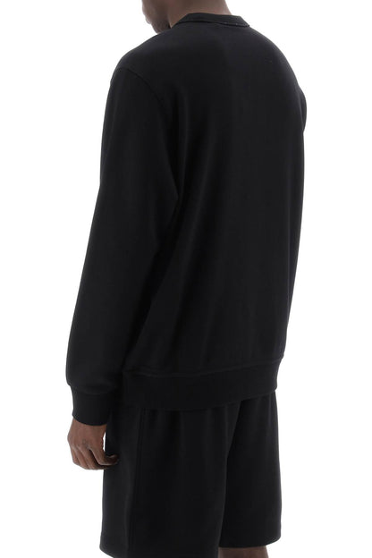 Sweatshirt With Puff Logo  - Black