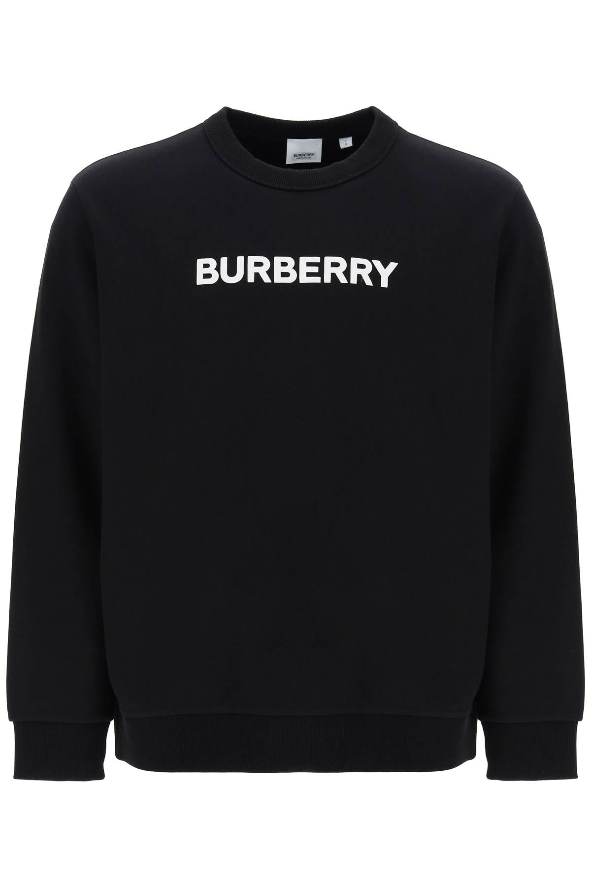 Sweatshirt With Puff Logo  - Black