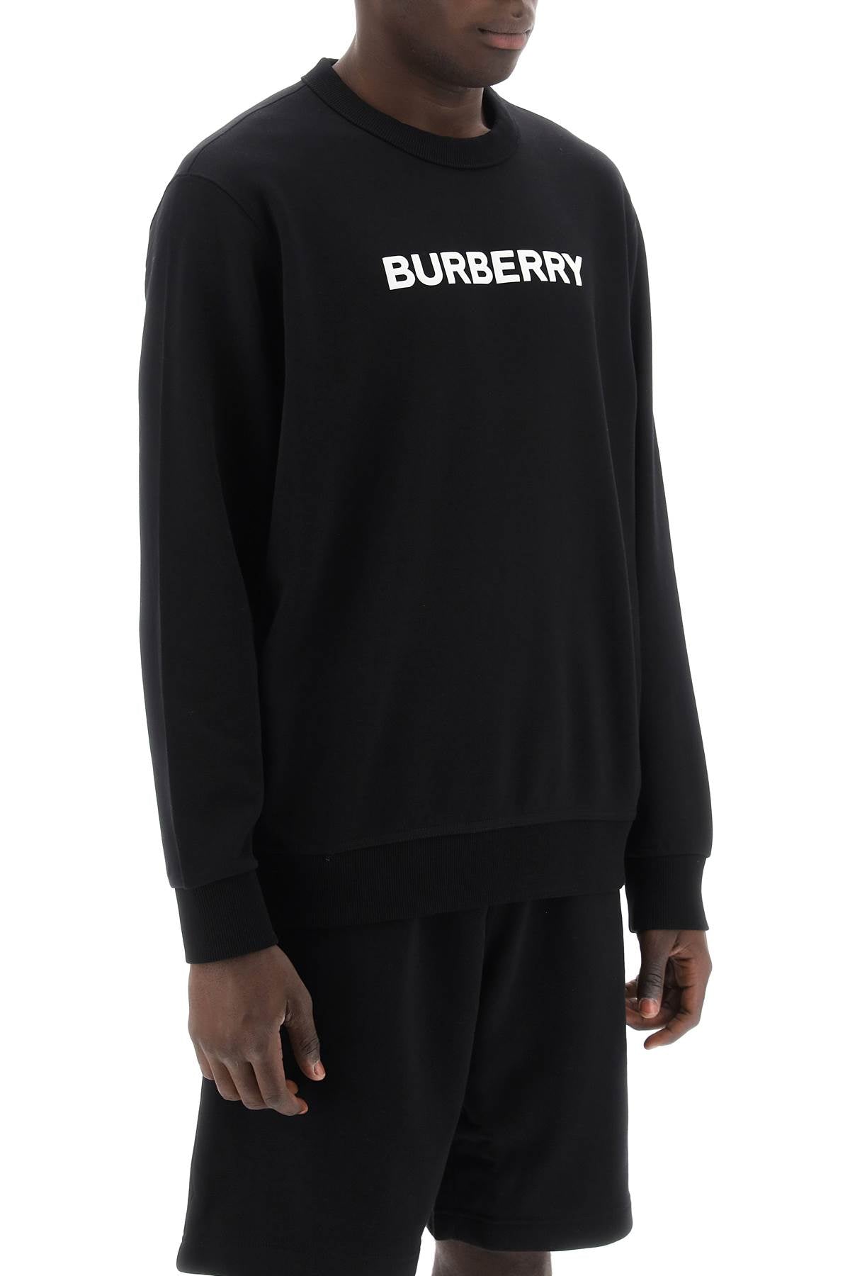 Sweatshirt With Puff Logo  - Black