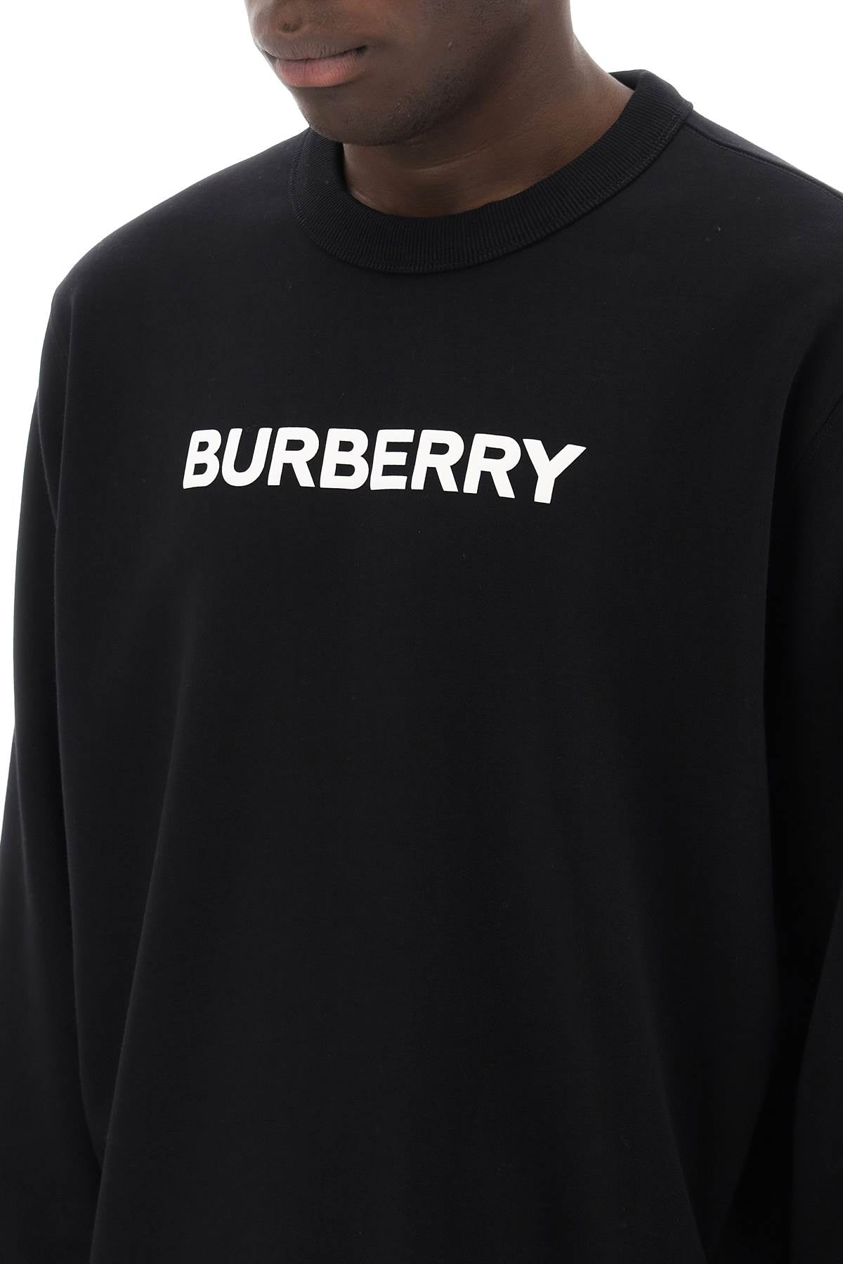 Sweatshirt With Puff Logo  - Black