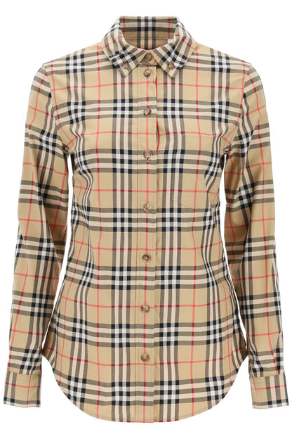 Lapwing Button-down Shirt With Vintage Check Pattern  - Beige