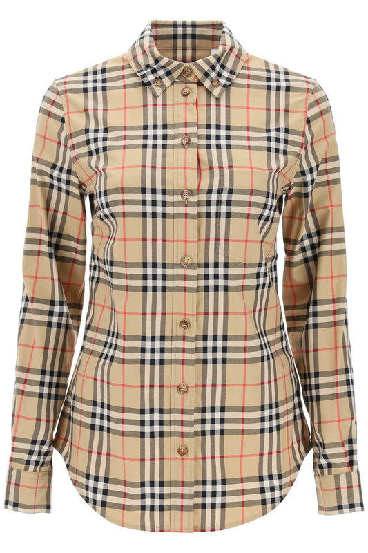 Lapwing Button-down Shirt With Vintage Check Pattern  - Beige