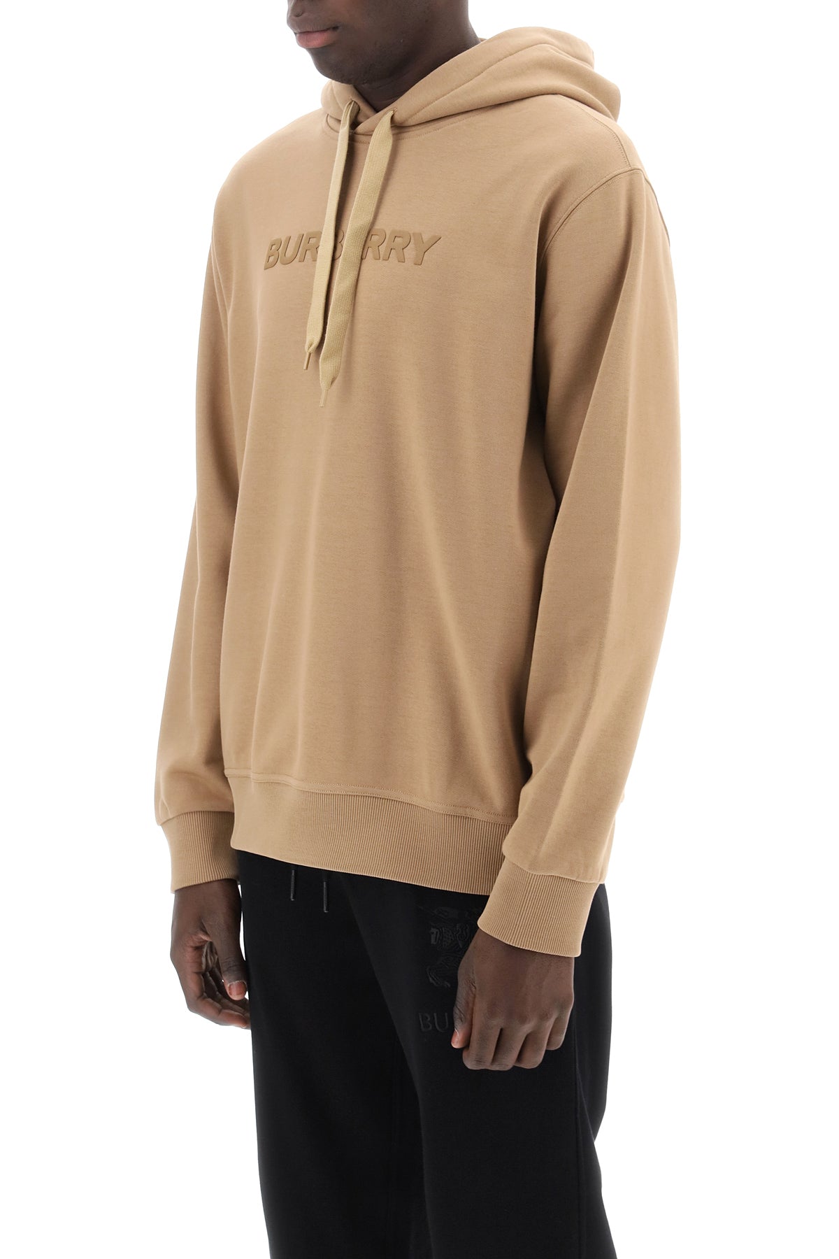 Logo Print Ansdell Hoodie  - Beige