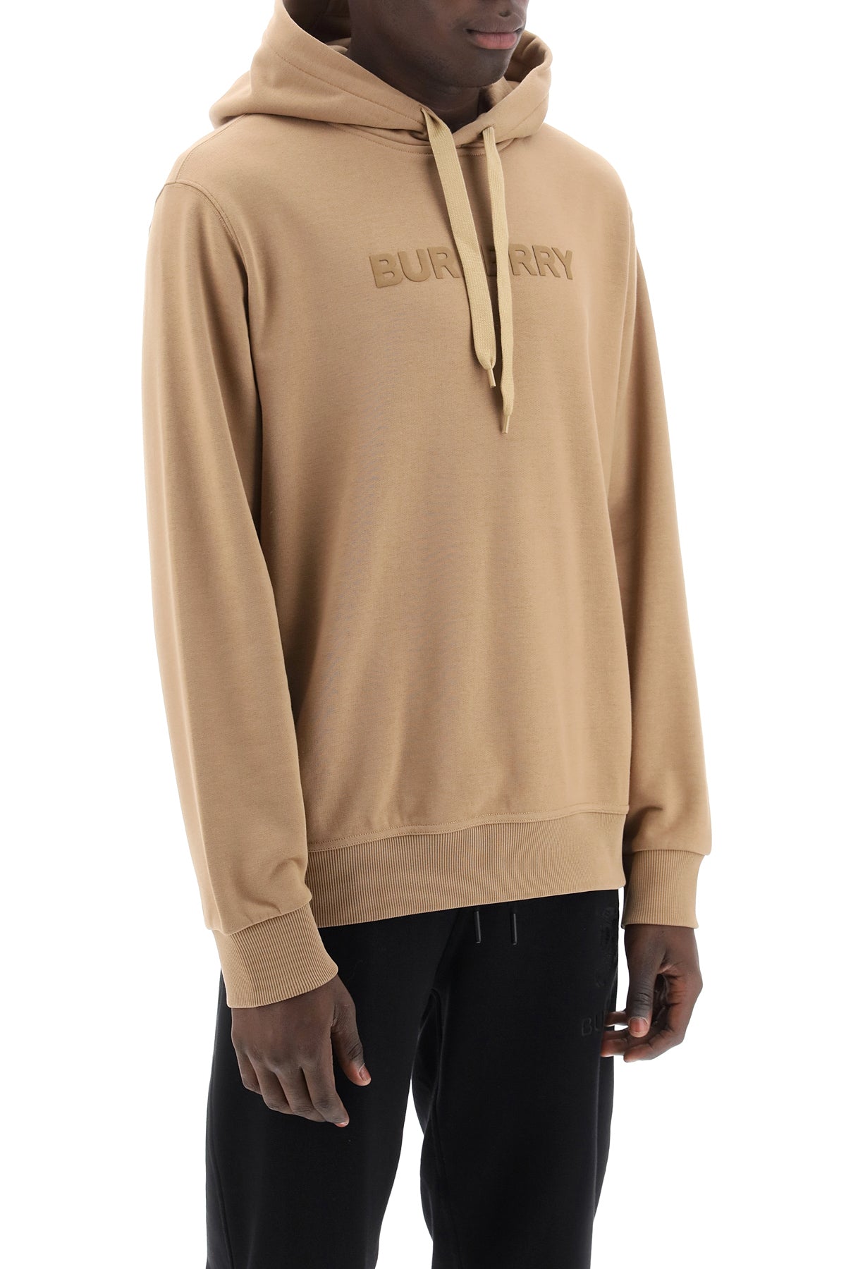 Logo Print Ansdell Hoodie  - Beige