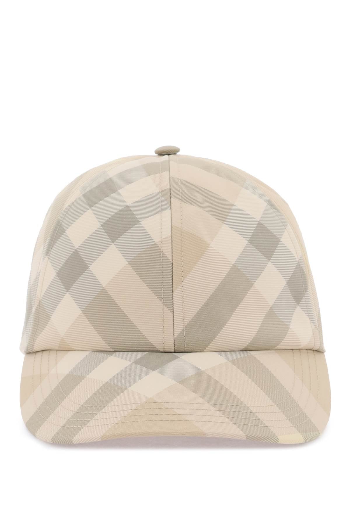 Check Baseball Cap  - Beige