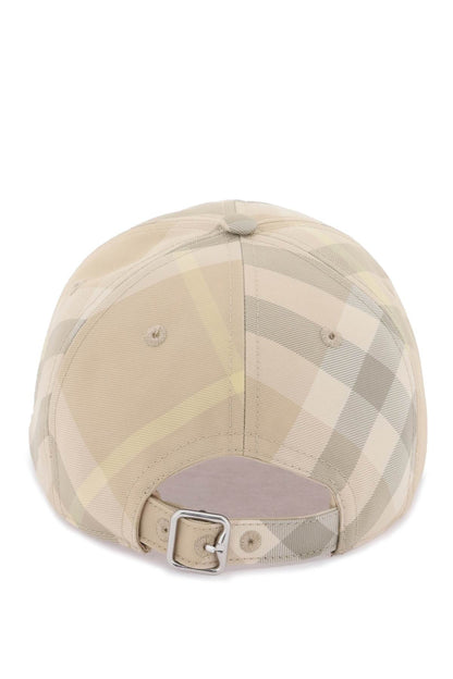 Check Baseball Cap  - Beige