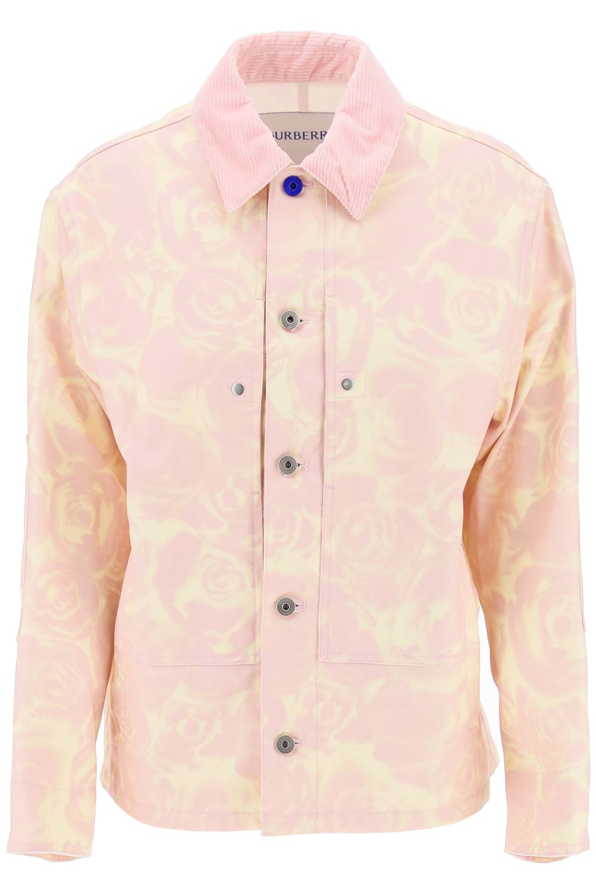 "canvas Workwear Jacket With Rose Print  - Pink