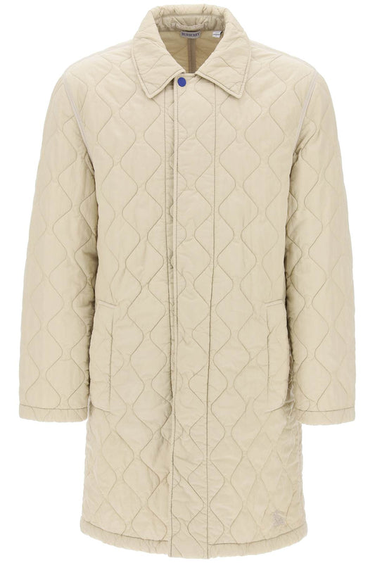 Quilted Nylon Midi Car Coat With  - Neutro