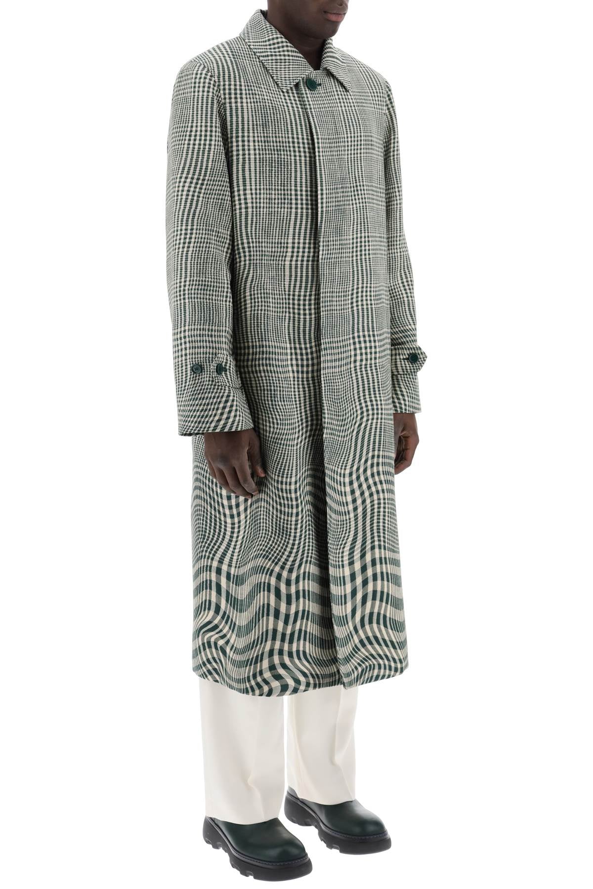 Houndstooth Car Coat With  - Neutro