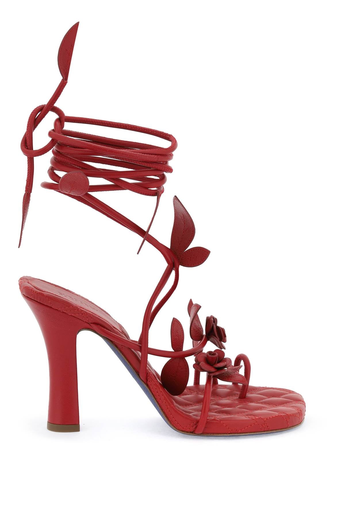 Ivy Flora Leather Sandals With Heel.  - Red