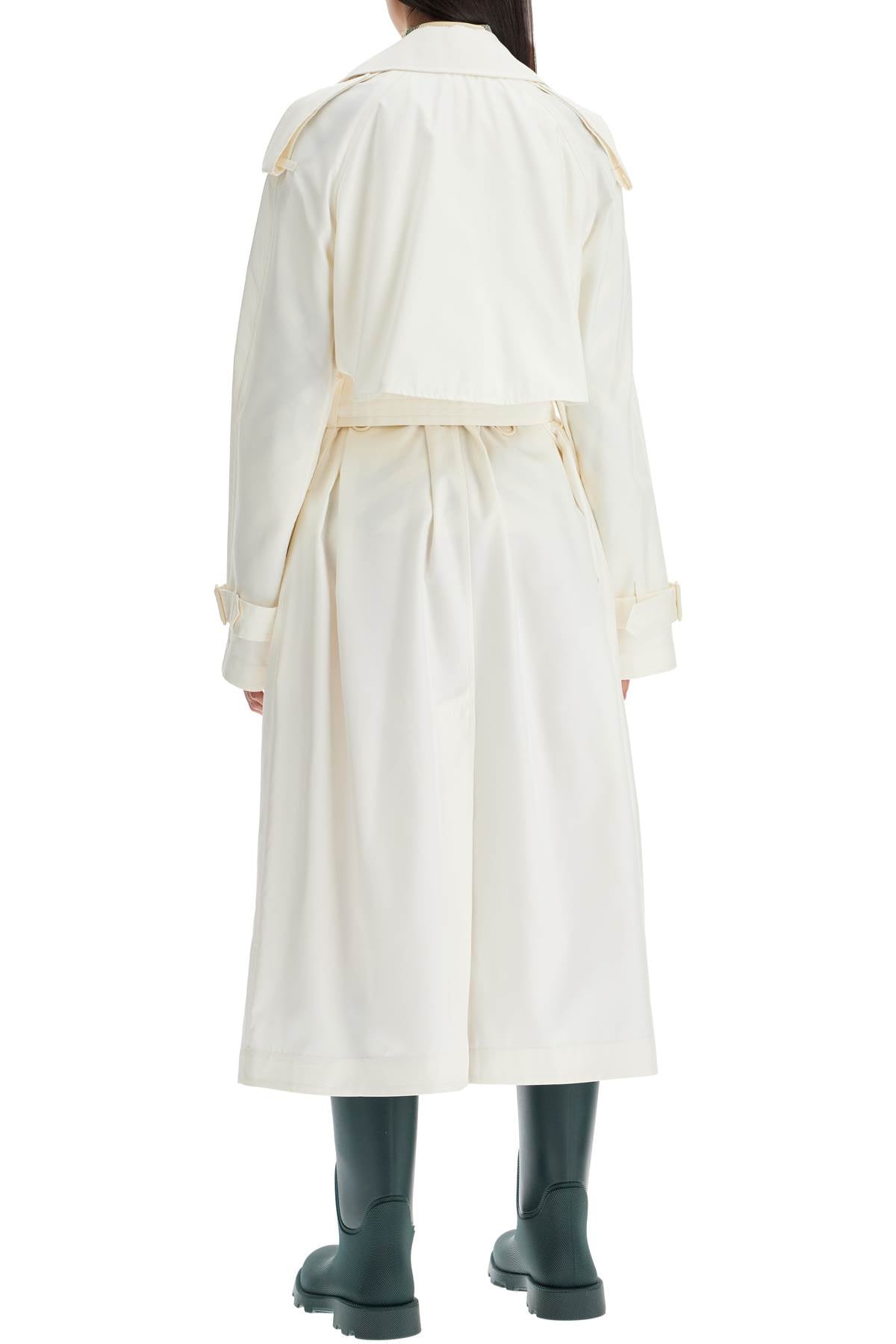 Silk Trench Coat  - White