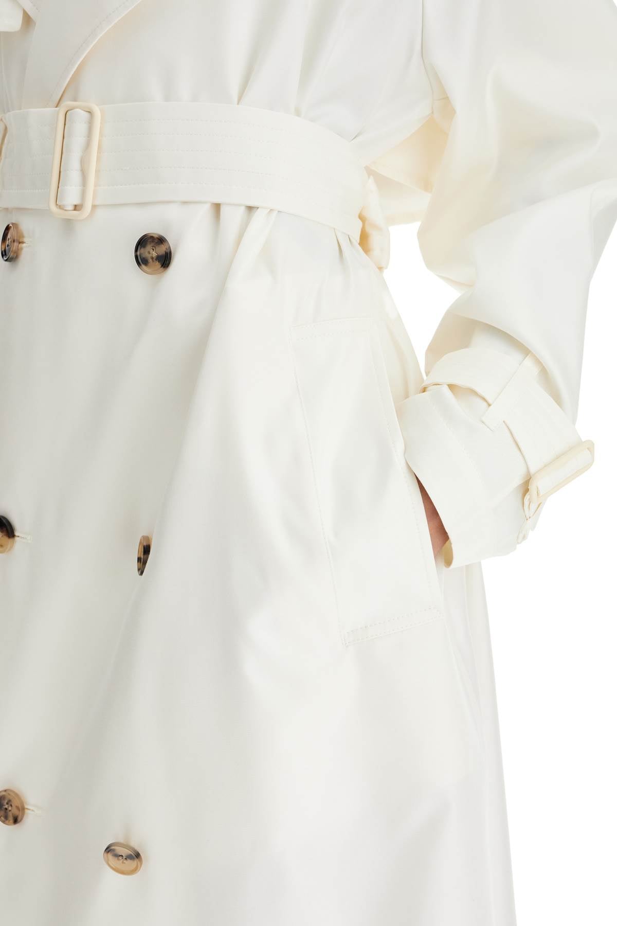 Silk Trench Coat  - White