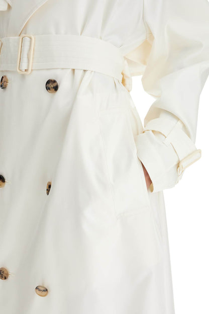 Silk Trench Coat  - White