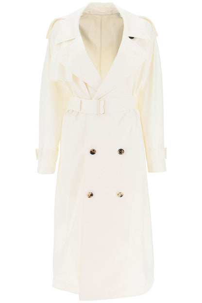 Silk Trench Coat  - White