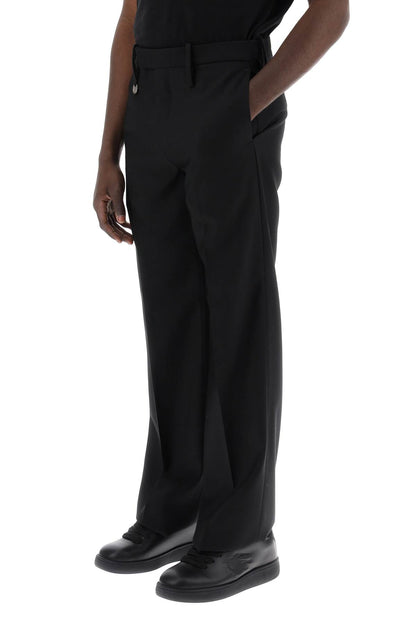 Virgin Wool Trousers  - Black