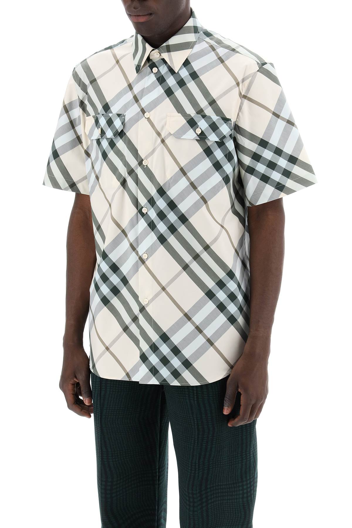 Short-sleeved Checkered Shirt  - Neutro