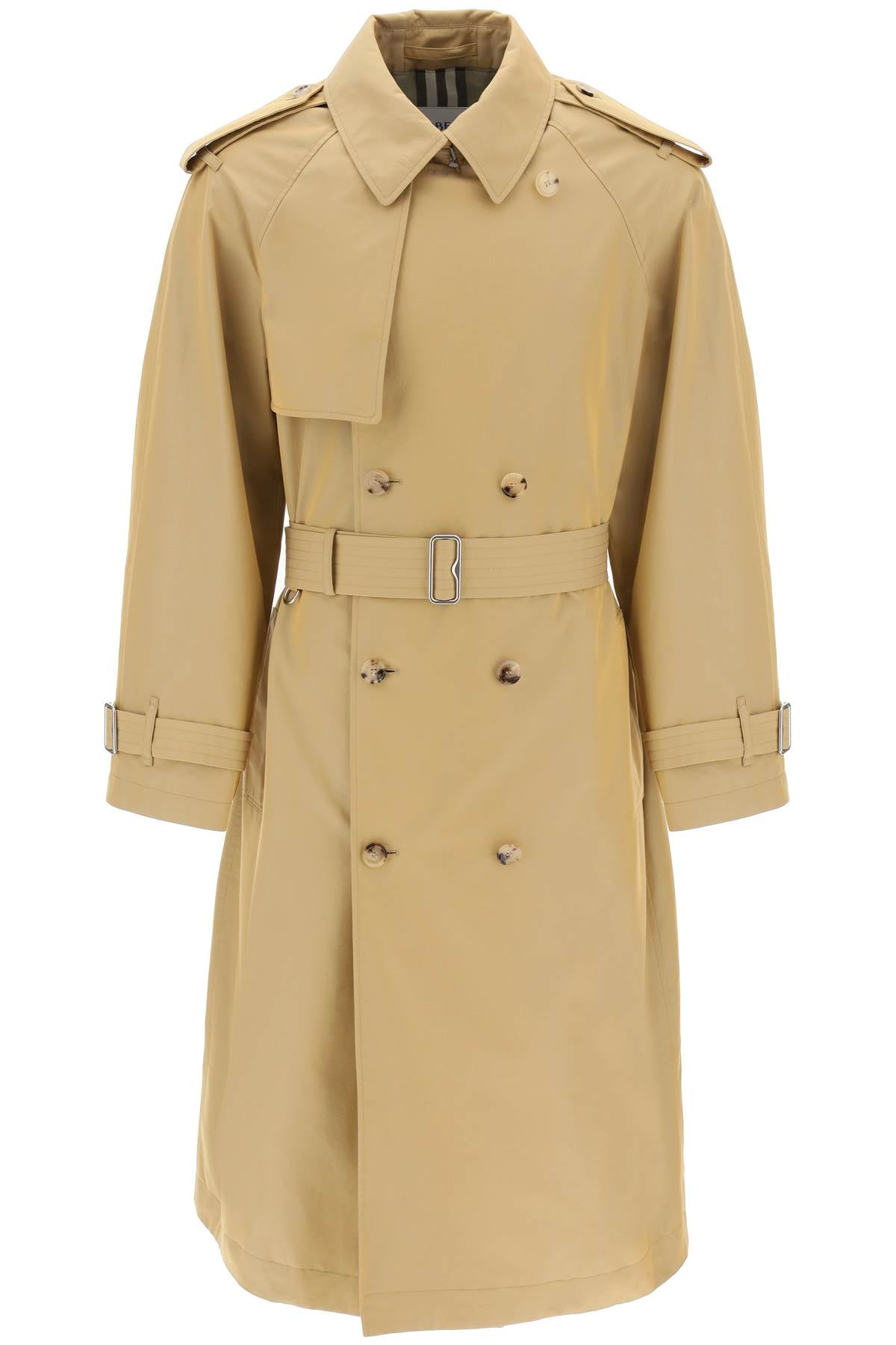 Long Iridescent Trench  - Beige