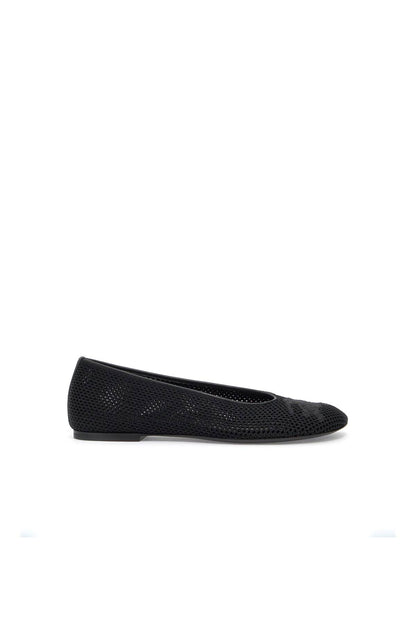 Mesh Fabric Ballet Flats For Women  - Black