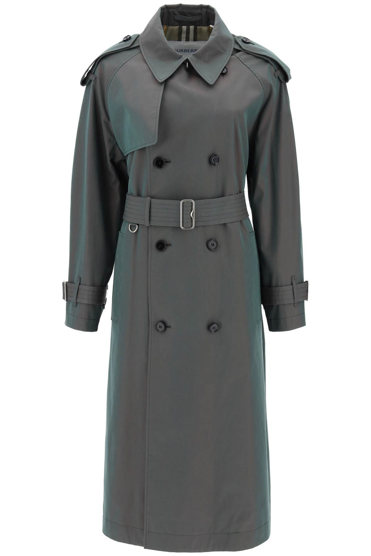 Long Iridescent Trench  - Green