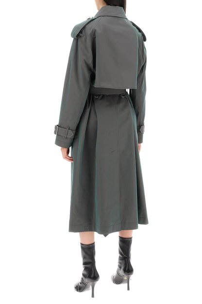 Long Iridescent Trench  - Green