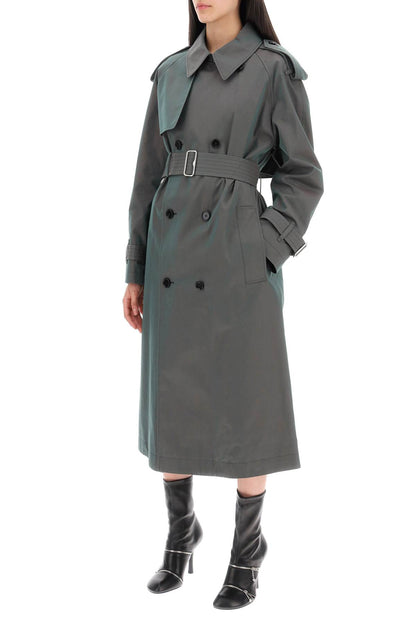 Long Iridescent Trench  - Green