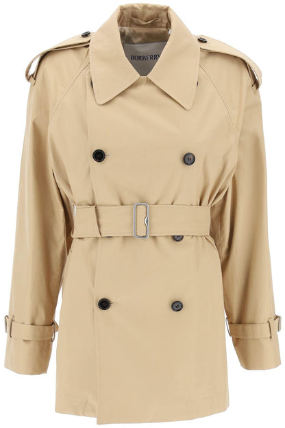 Double-breasted Midi Trench Coat  - Beige