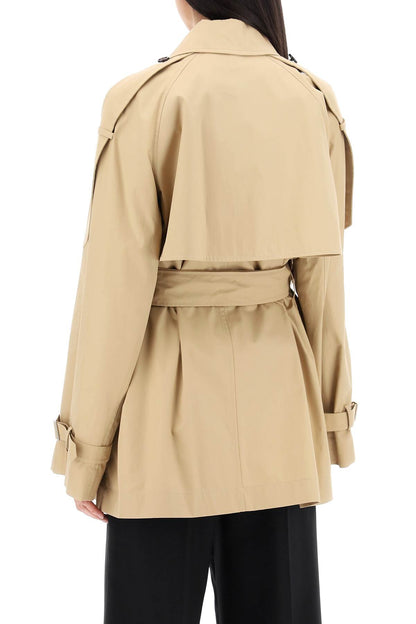 Double-breasted Midi Trench Coat  - Beige