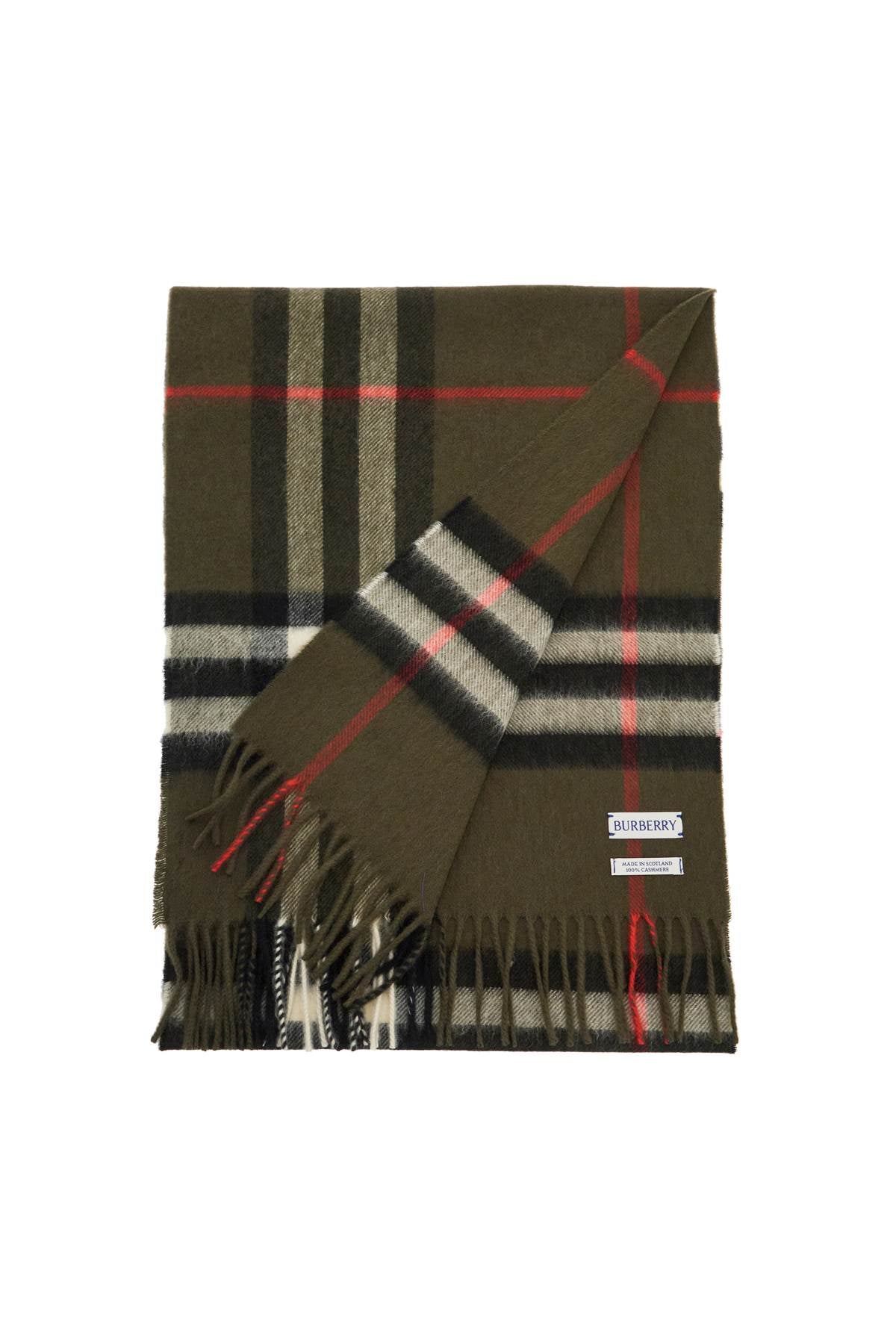 Check Cashmere Scarf  - Green