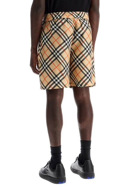 Ered Silk Bermuda Shorts For Men  - Beige