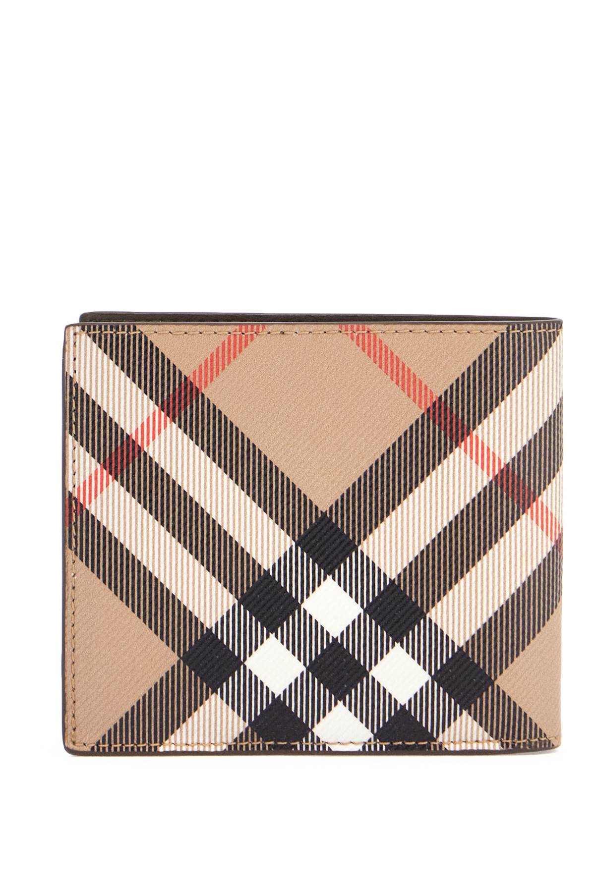 Men's Beige Black Red Checkered Zip Wallet  - Beige