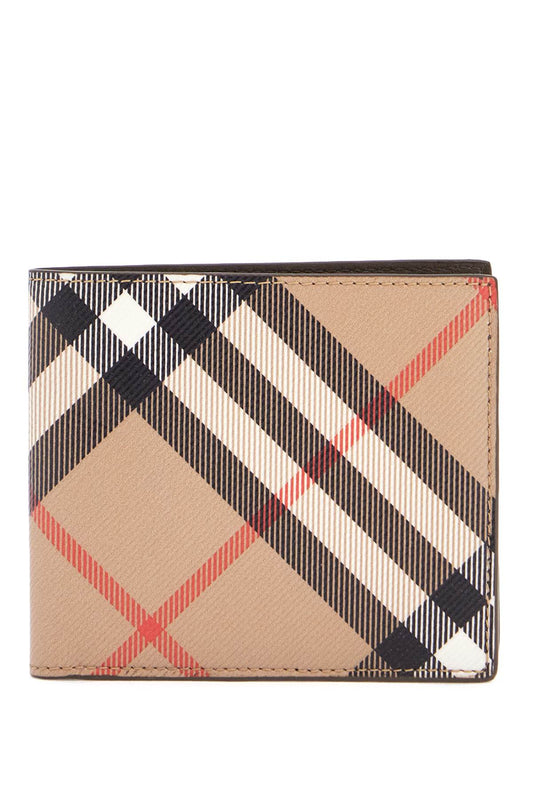 Men's Beige Black Red Checkered Zip Wallet  - Beige