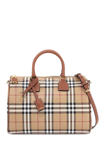 'check Media Bowling Bag'  - Beige