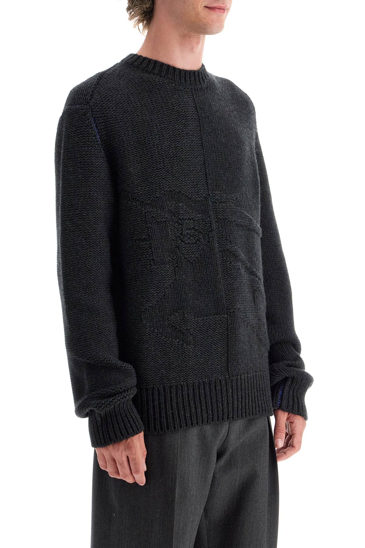 Cashmere Sweater With Ekd Design  - Grey