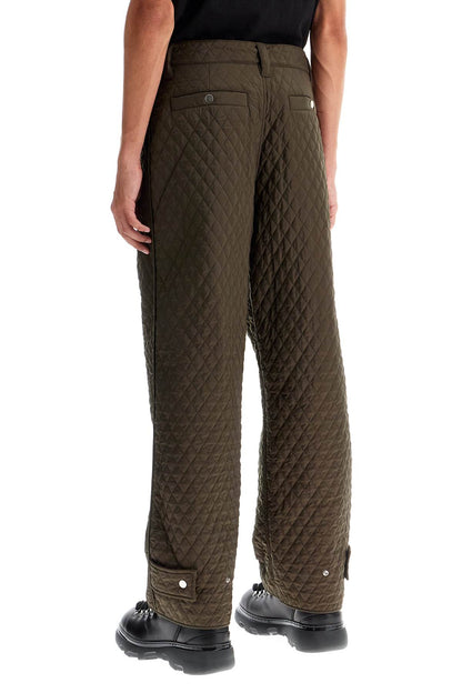 Quilted Nylon Pants For  - Khaki