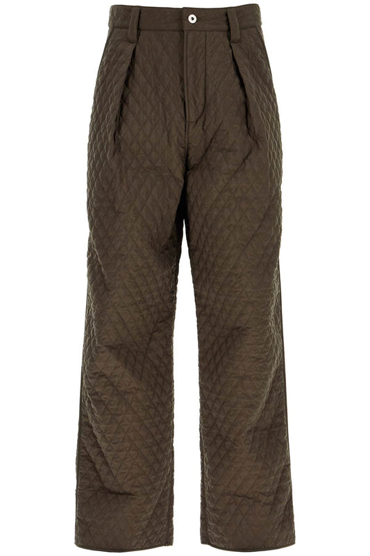 Quilted Nylon Pants For  - Khaki