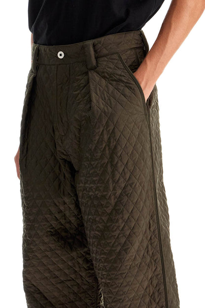 Quilted Nylon Pants For  - Khaki