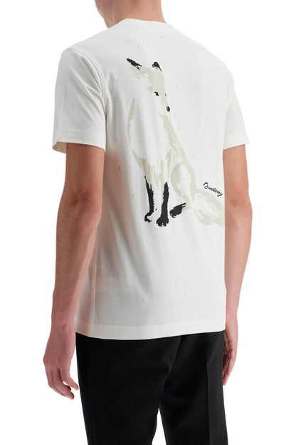 Flocked Pattern T-shirt  - White