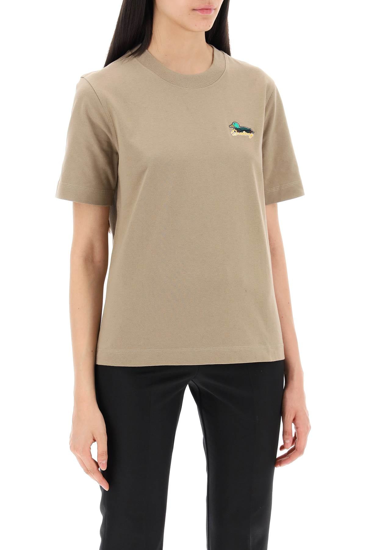 T-shirt With Duck Detail  - Khaki