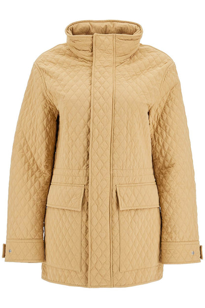 Quilted Jacket With Removable Hood  - Beige