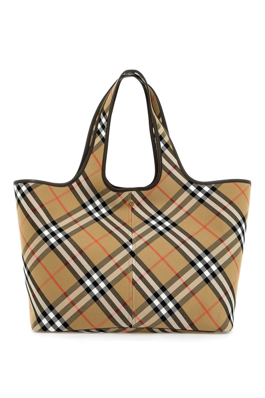 Ered\n\nmedium Checkered Tote  - Beige