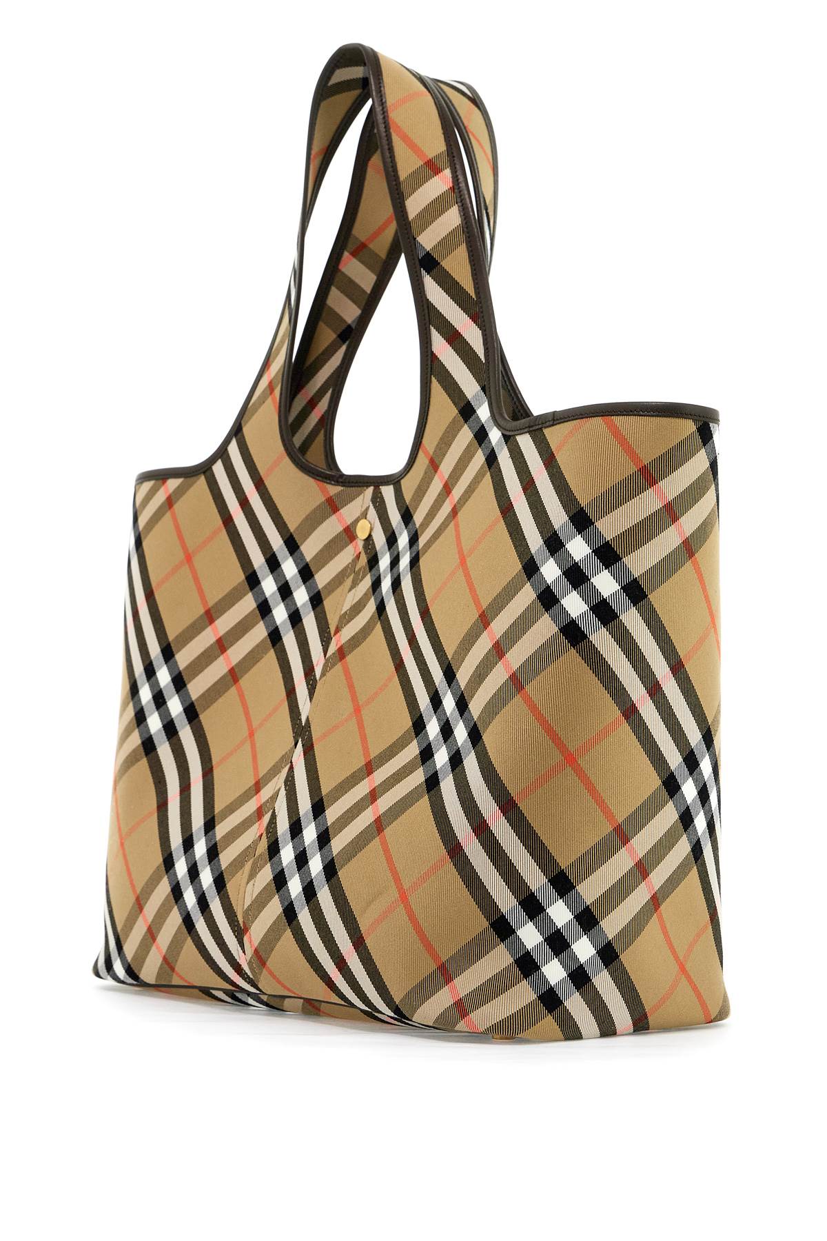 Ered\n\nmedium Checkered Tote  - Beige