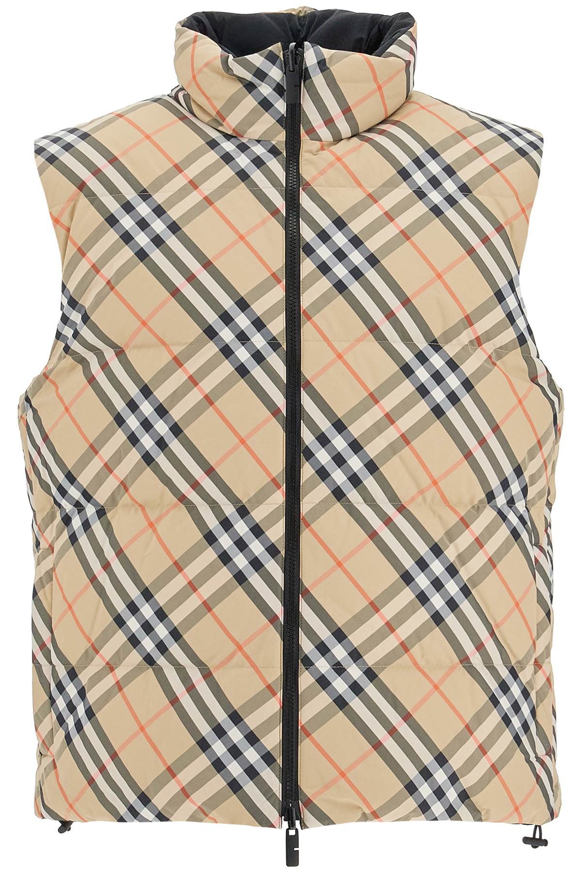 Ered  Reversible Checkered Nylon Sleeveless  - Beige