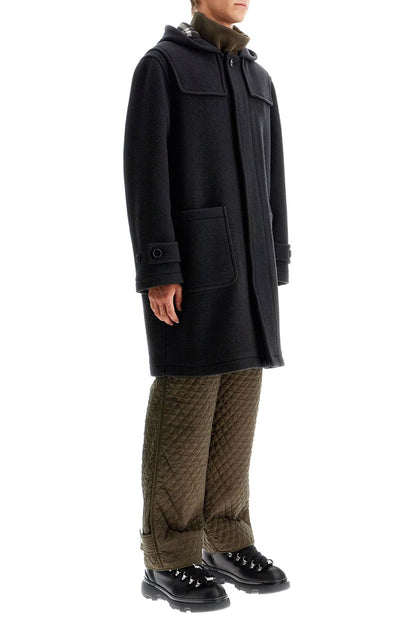 Woolen Montgomery Coat  - Black