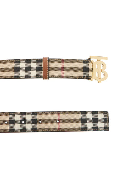 Ered Belt In Coated Canvas With Tb Logo  - Beige