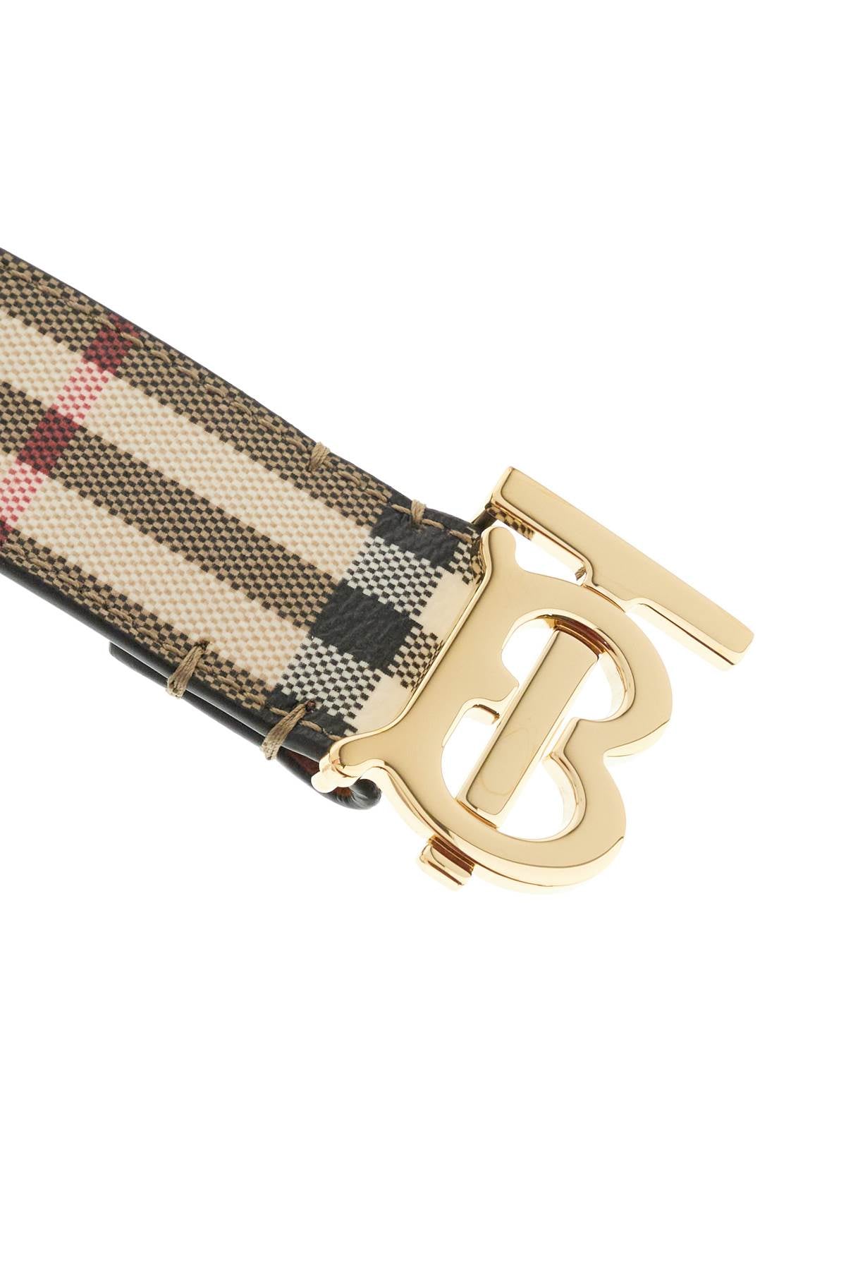 Ered Belt In Coated Canvas With Tb Logo  - Beige