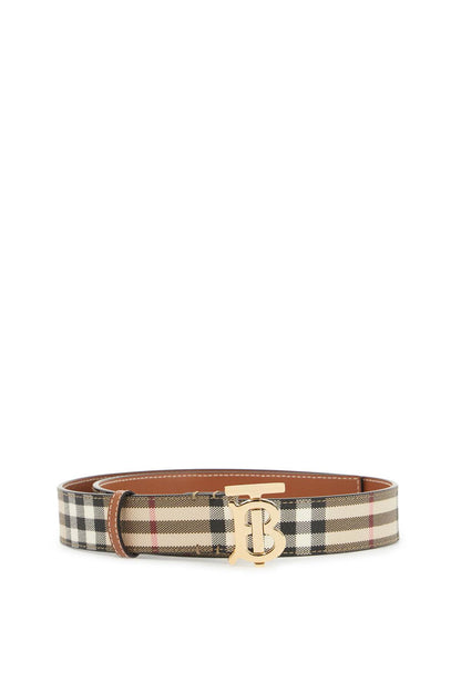 Ered Belt In Coated Canvas With Tb Logo  - Beige