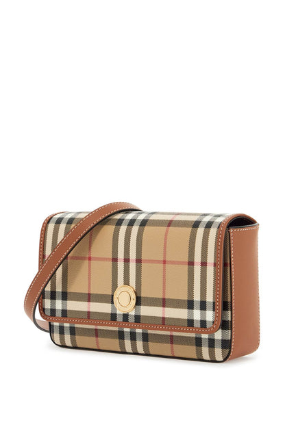 'checkered Shoulder Bag With Strap  - Beige